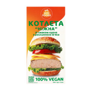 КОТЛЕТА «НІЖНА» рослинна зі смаком курча 2шт. упаковка  (2шт по 110 грам)